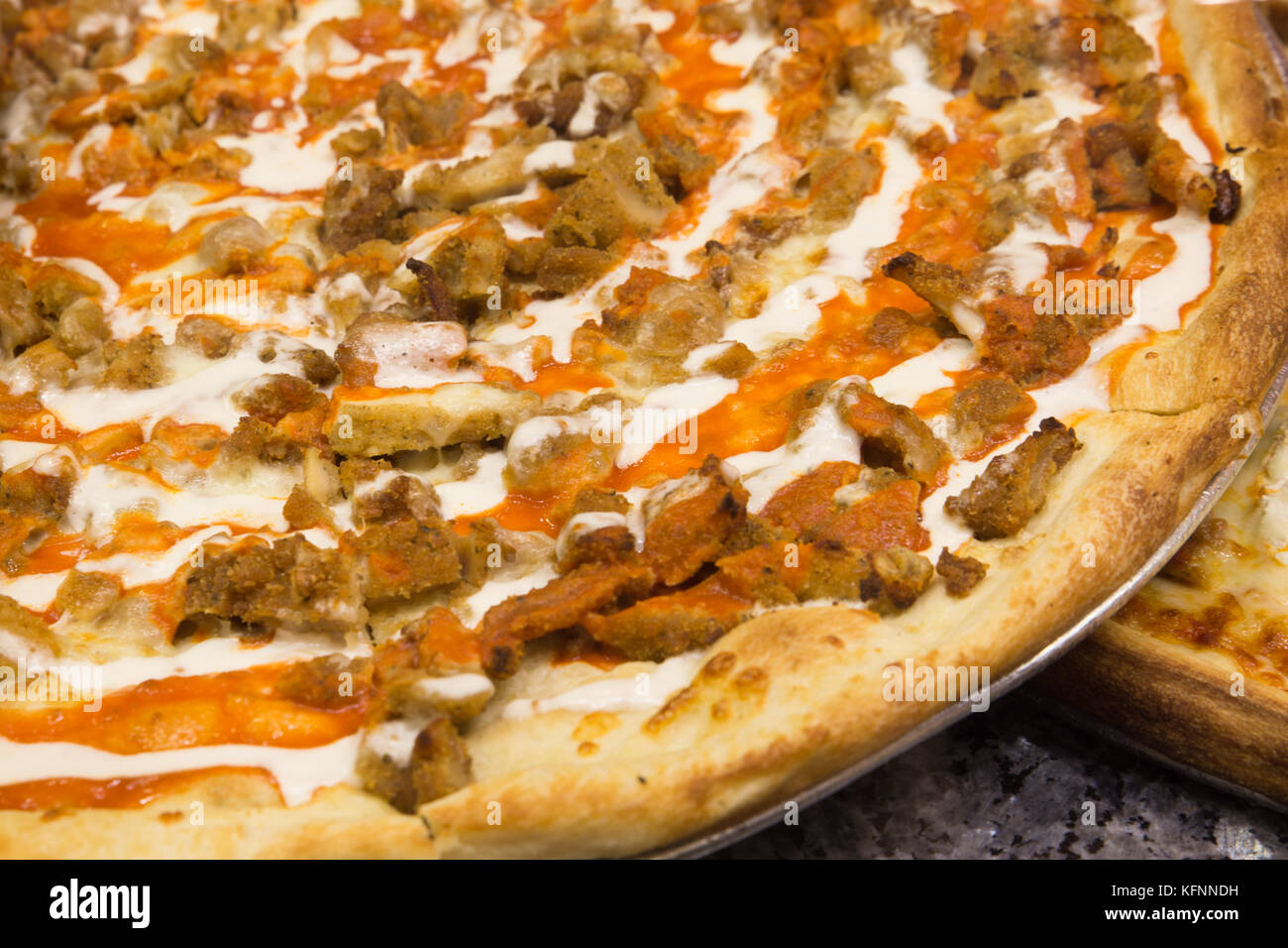 Buffalo chicken pizza pie Stock Photo Alamy