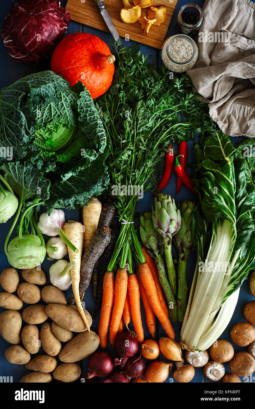 variety of organic vegetables Stock Photo