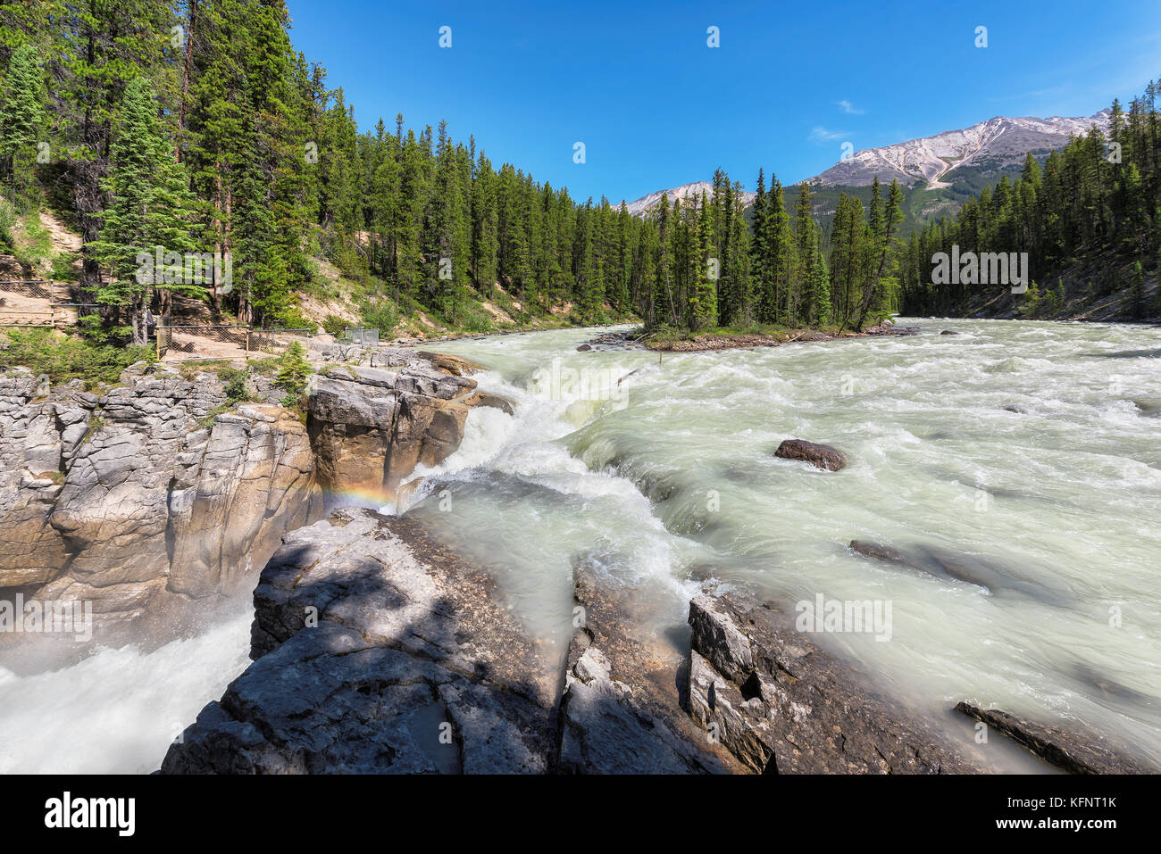 Sunwapta falls in Jasper National Park Stock Photo