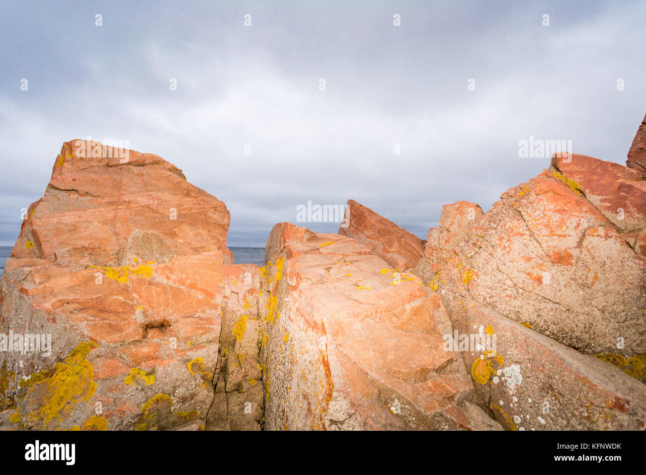 Rocks by the coastline in Hovs Hallar Skane Sweden Stock Photo