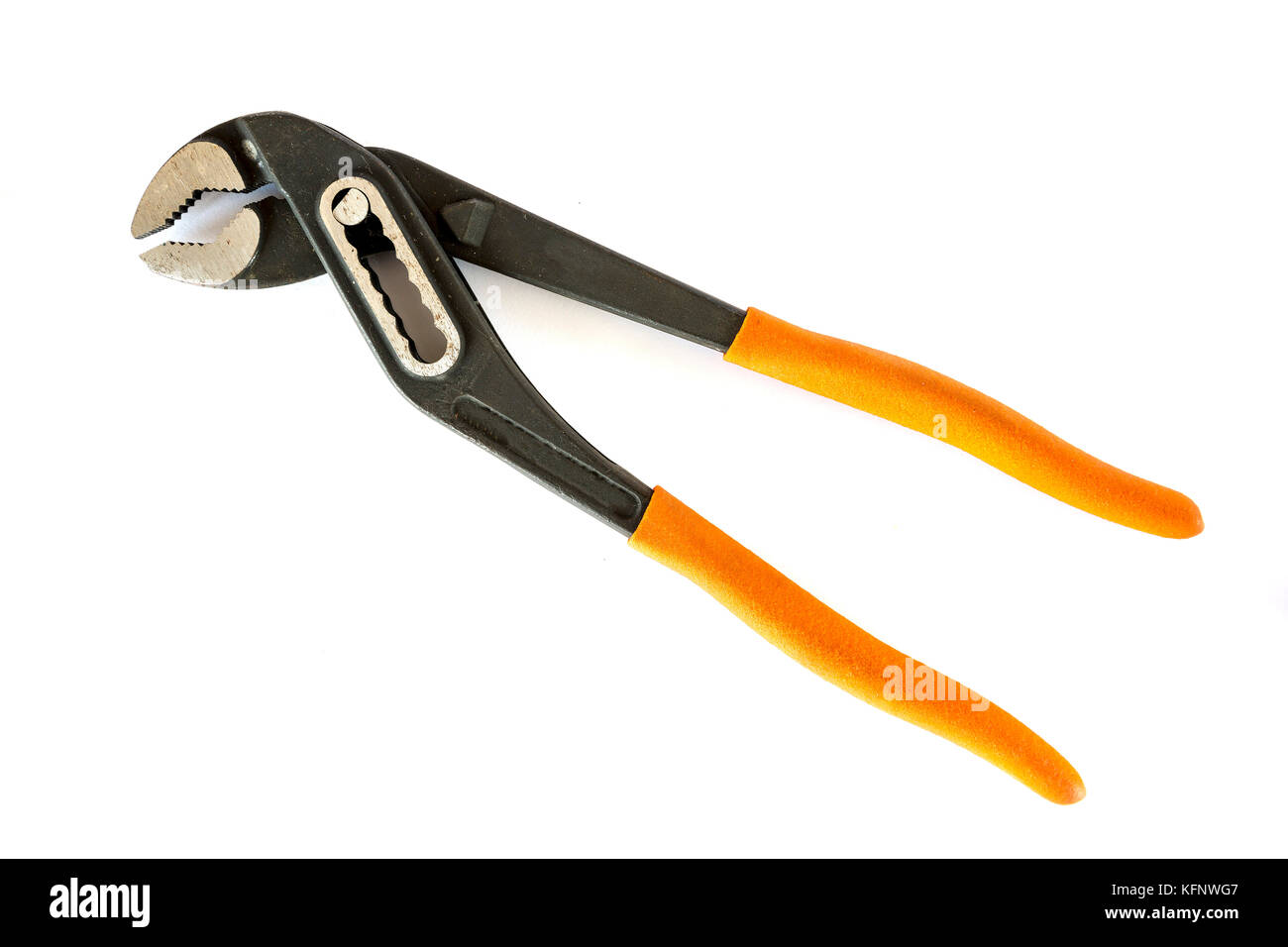Adjustable pliers isolated on a white background. Studio shot Stock Photo