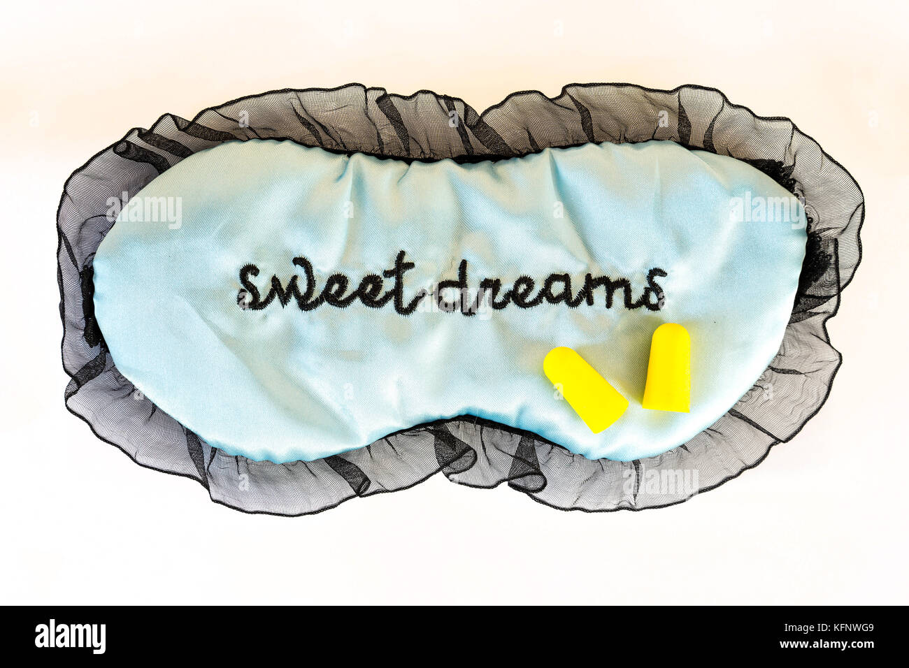 Download Sleeping Mask With Yellow Ear Plugs Isolated On A White Background Stock Photo Alamy PSD Mockup Templates