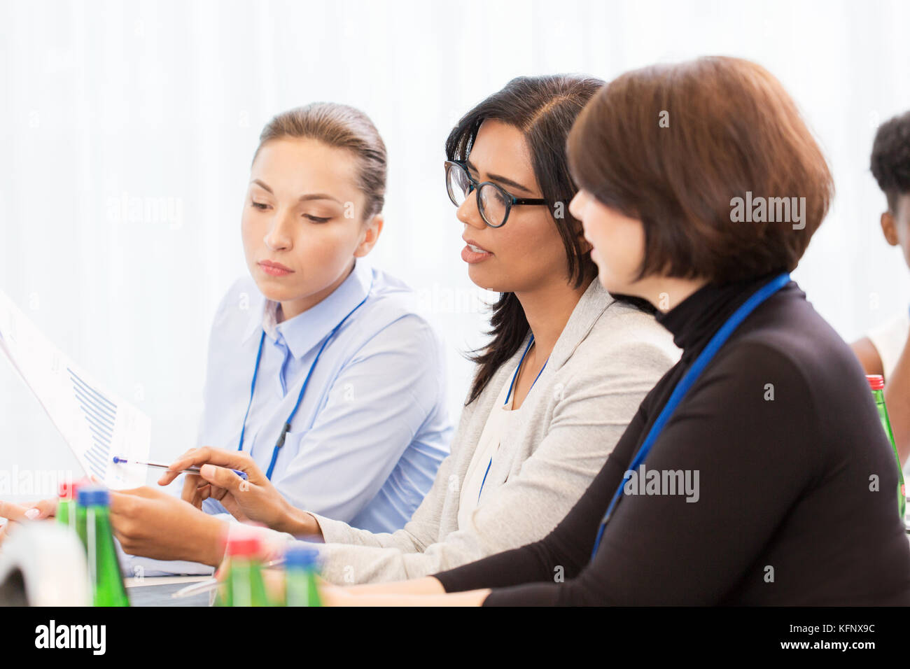 businesswomen at international business conference Stock Photo