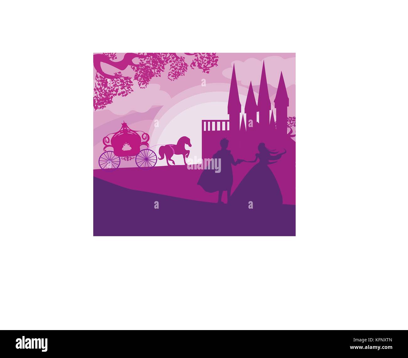 castle and princess with prince Stock Vector Image & Art - Alamy
