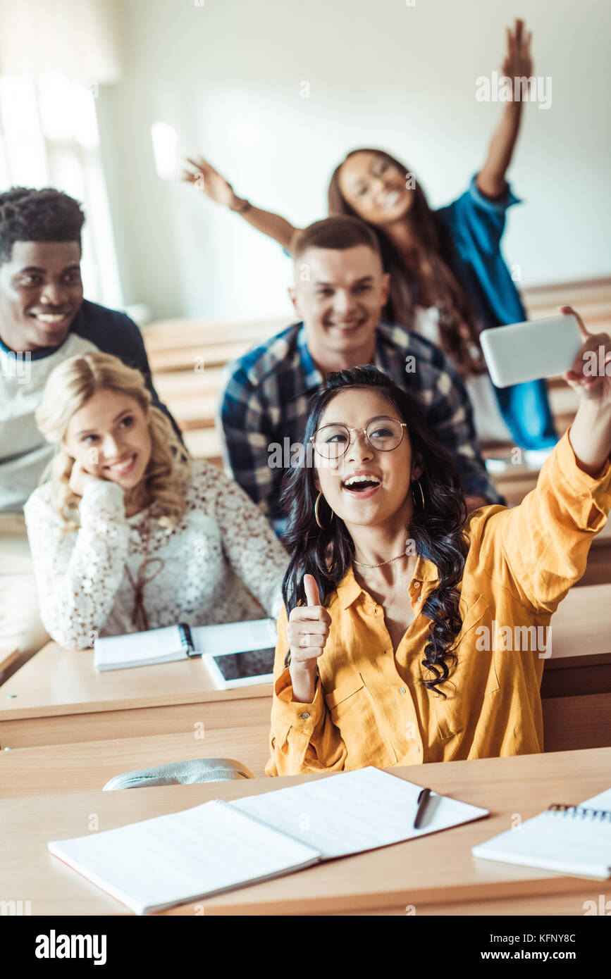 Female students taking photo hi-res stock photography and images - Alamy