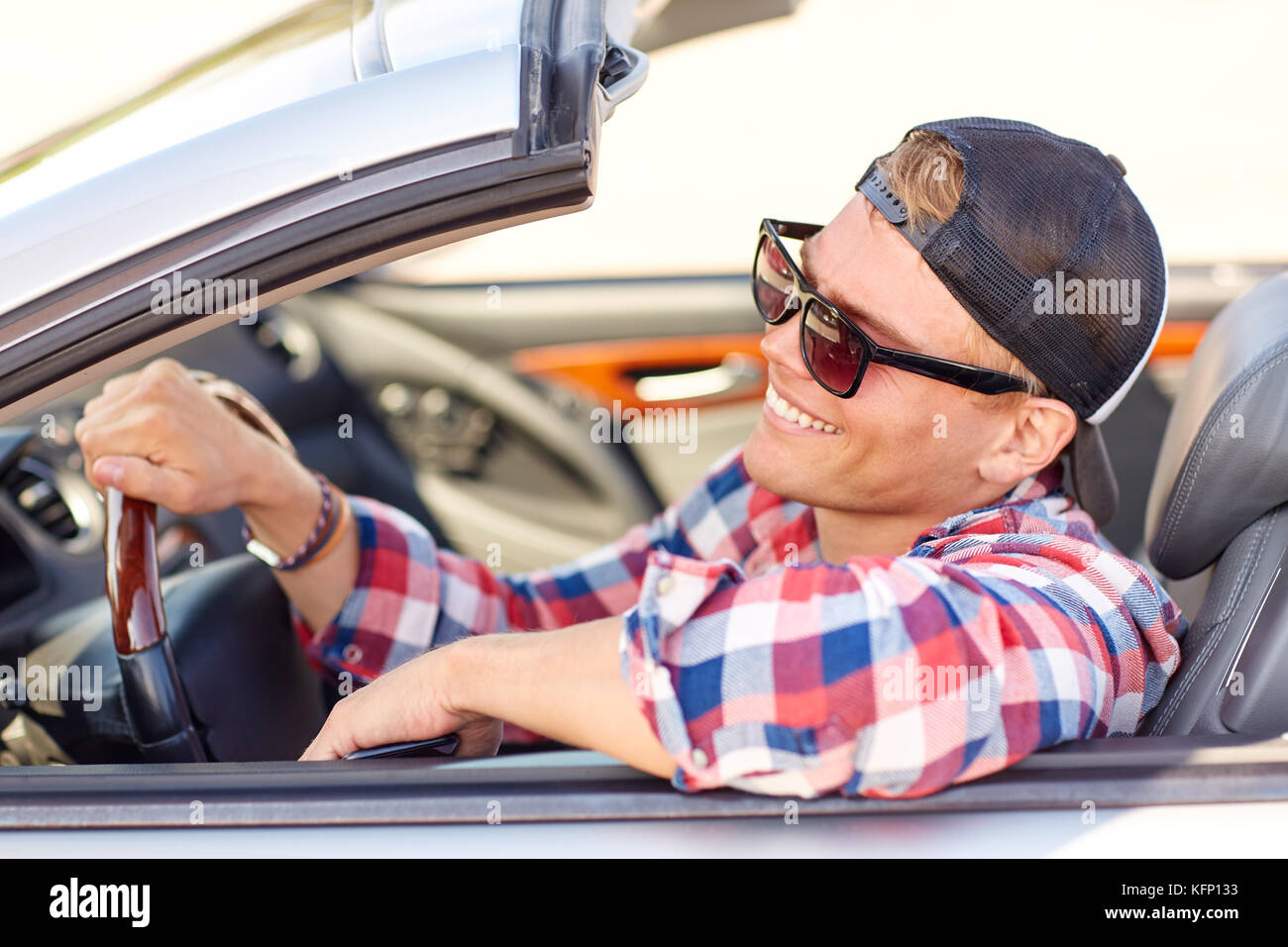 Handsome man in convertible hi-res stock photography and images - Alamy