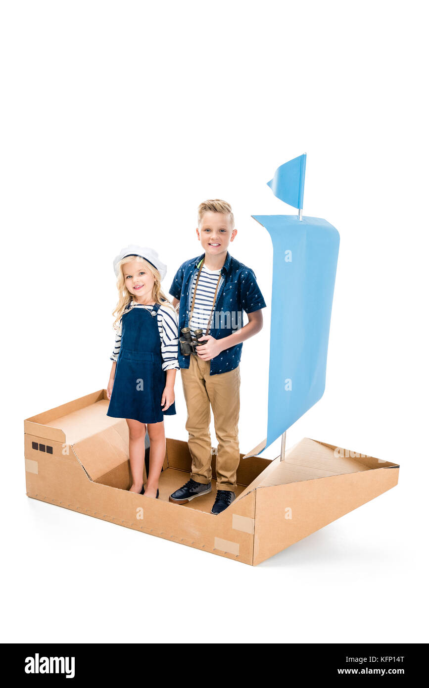 kids with toy ship Stock Photo - Alamy