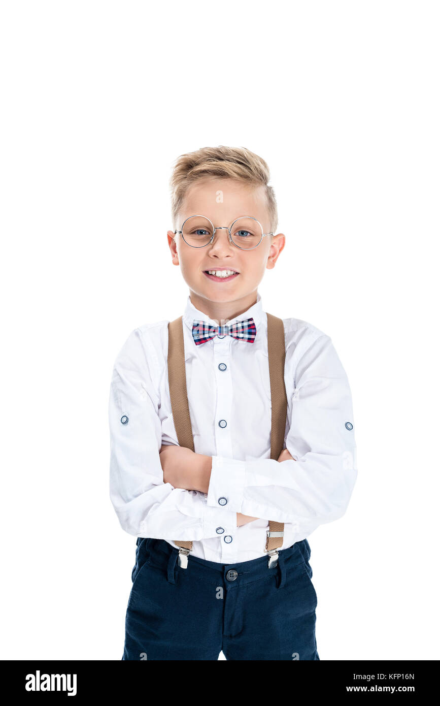 stylish child in eyeglasses Stock Photo