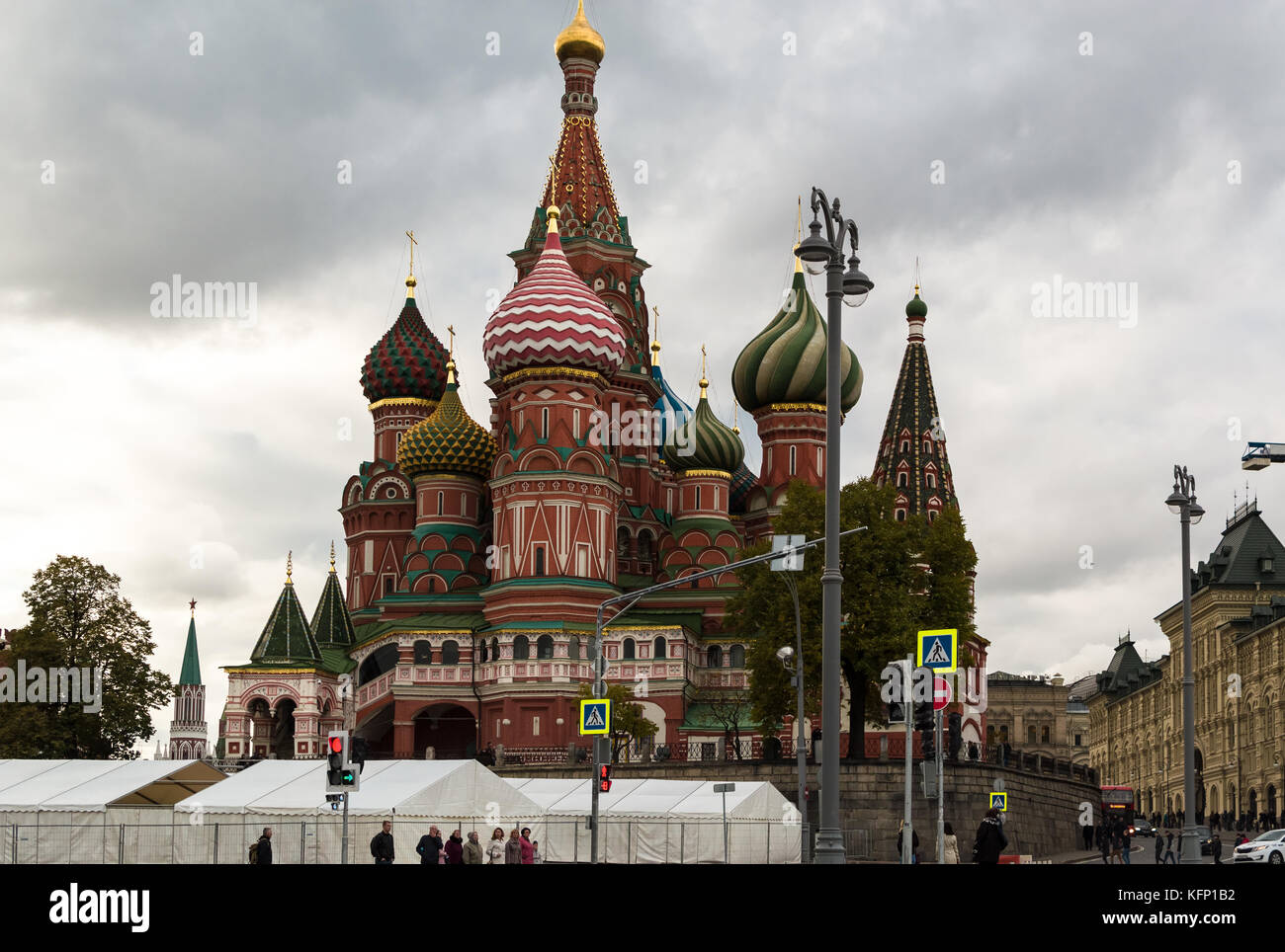 View of St. Basil Cathedral in Moscow, Russia Stock Photo