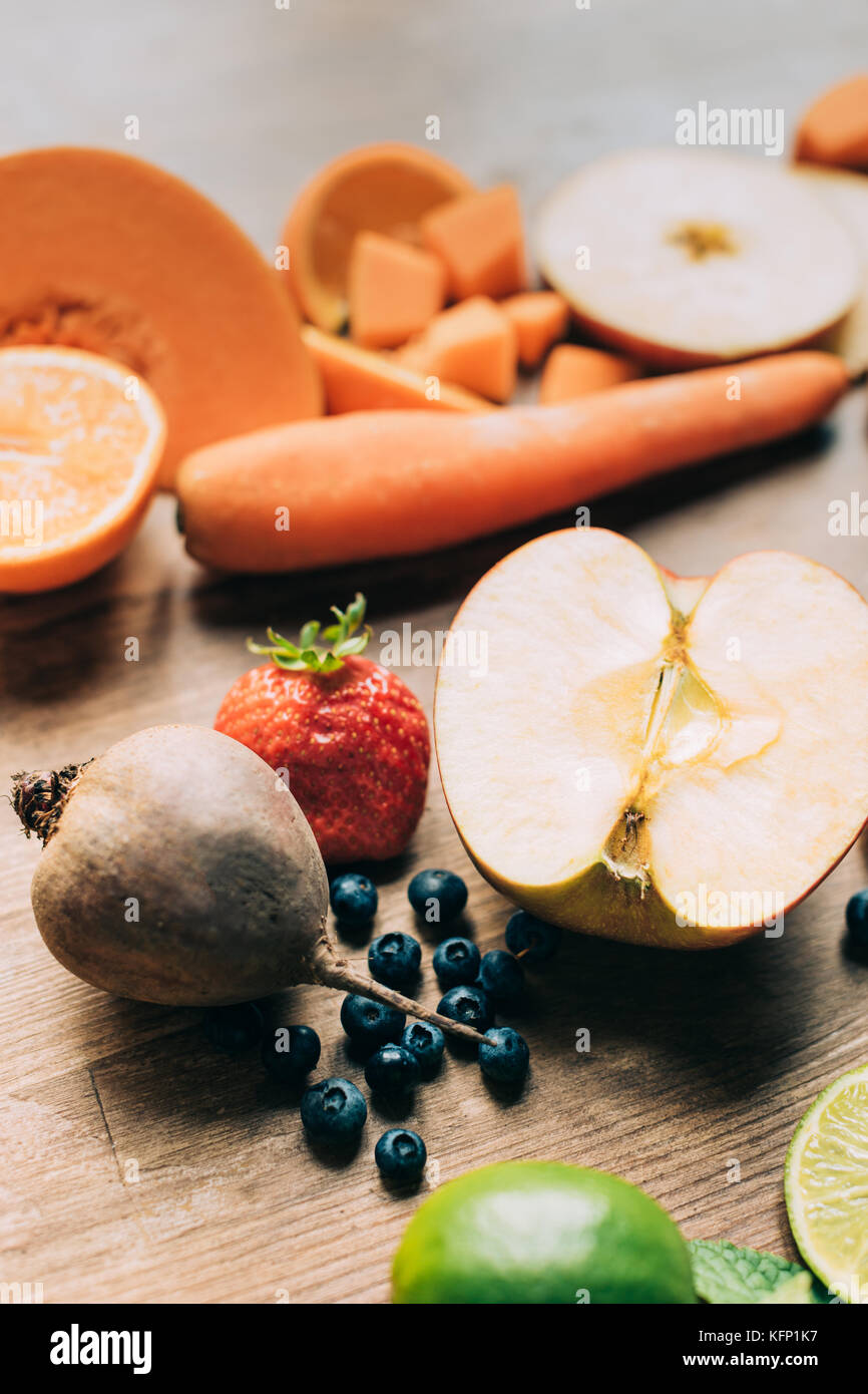 fresh raw fruits and vegetables Stock Photo Alamy