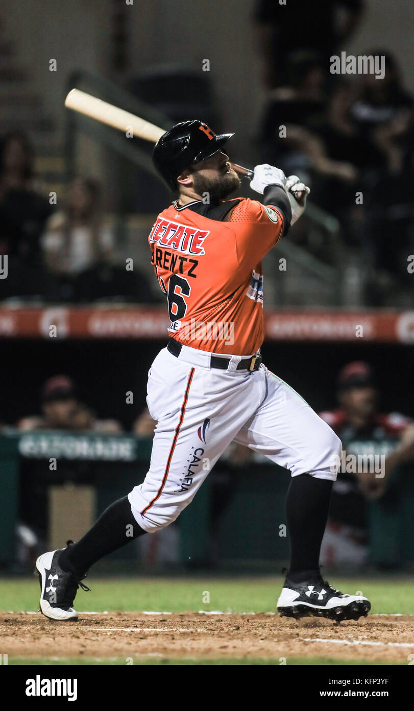 Jorge Flores, durante las aciones de beisbol de la Liga Mexicana del  Pacifico 2017 2018 con el partido entre Venados vs Naranjeros. 17  octubre2017 . (Foto: Luis Gutierrez / Stock Photo - Alamy