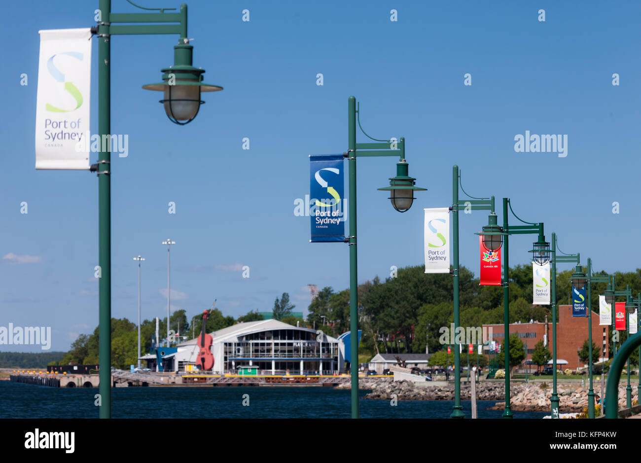 The Joan Harriss Cruise Pavilion at the Port of Sydney, Nova Scotia Canada. Stock Photo