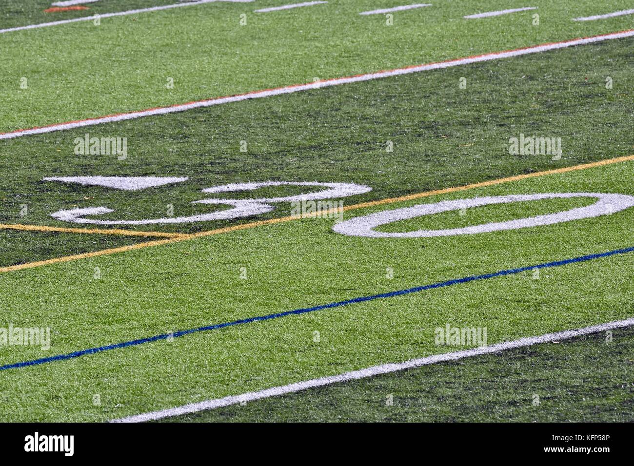 30 yard line on football field Stock Photo Alamy