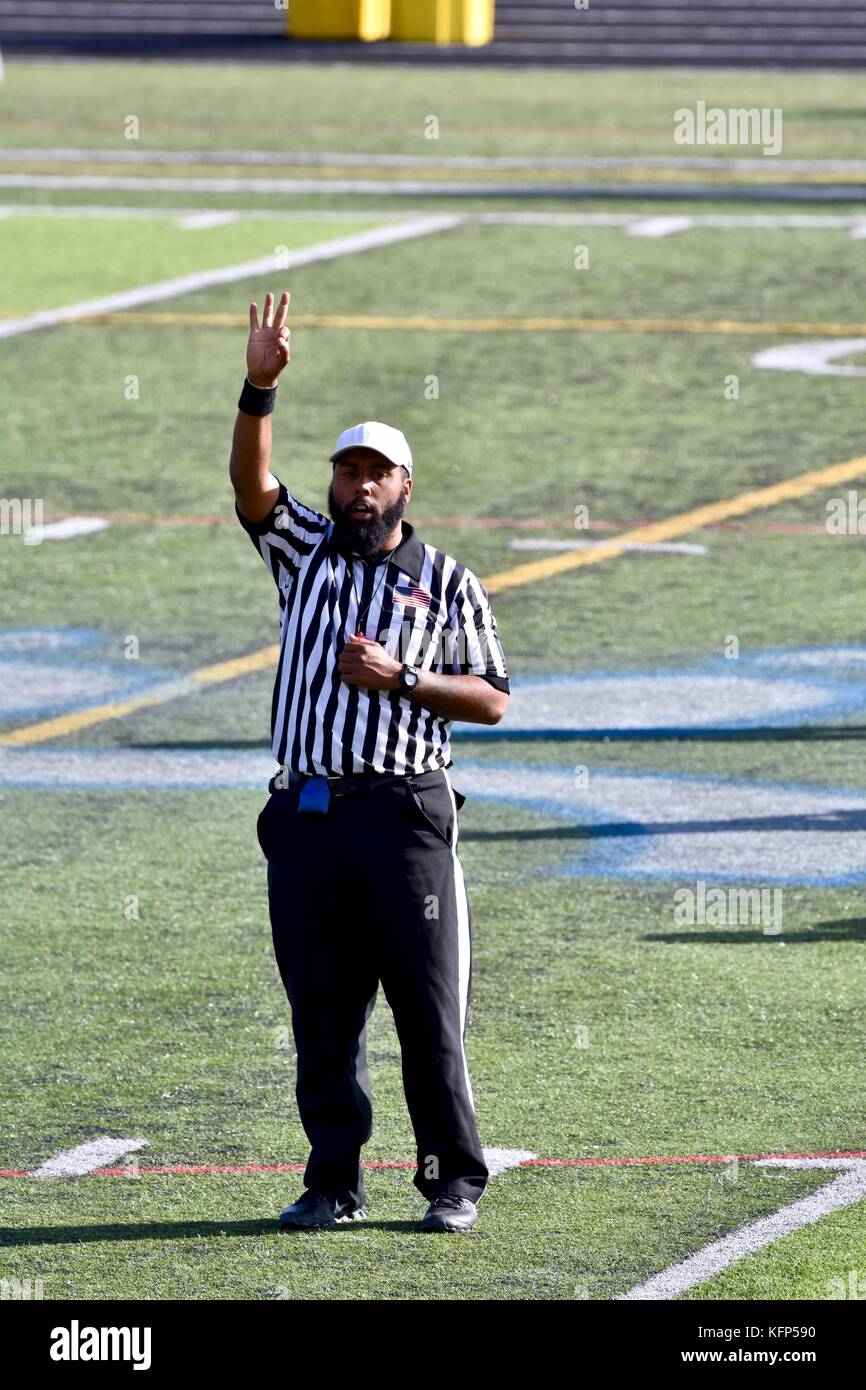 Football referee making a call Stock Photo Alamy