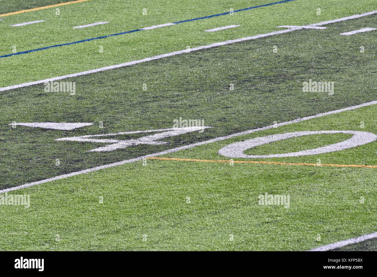 40 yard line marker on football field hires stock photography and