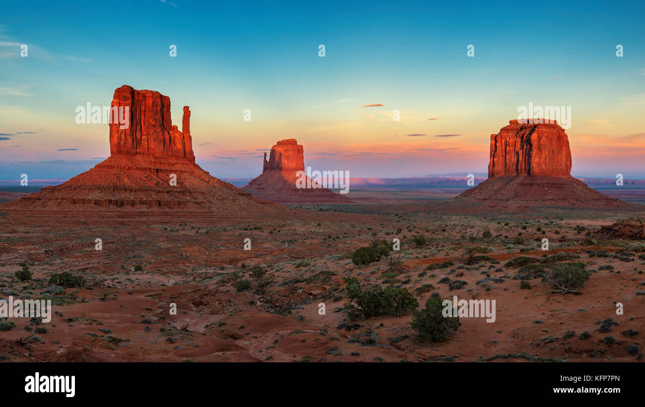 Monument Valley at sunset Stock Photo