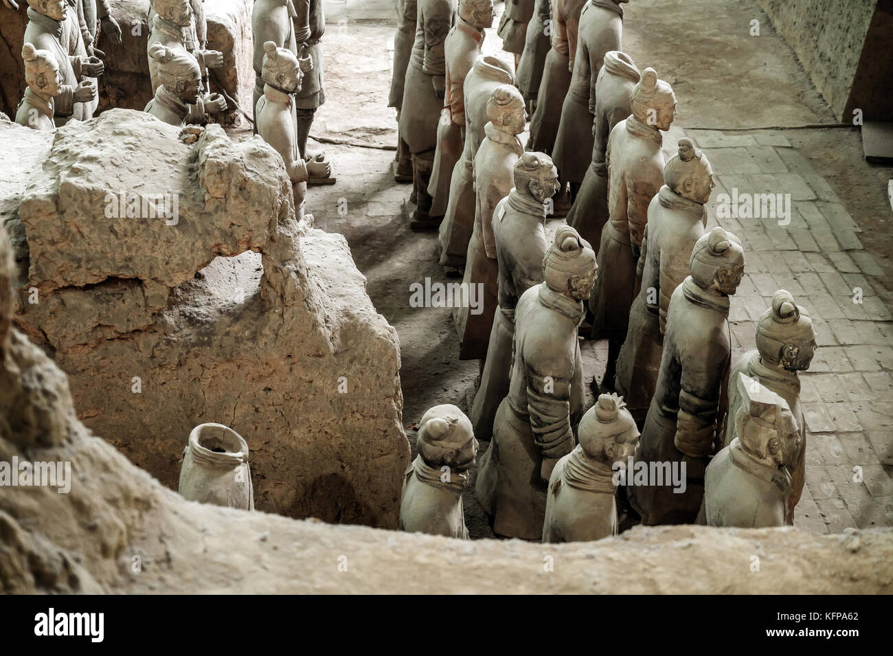 Tomb of ancient Chinese emperors: Terracotta Warriors and Horses. Has been more than 2,200 years ago. Stock Photo