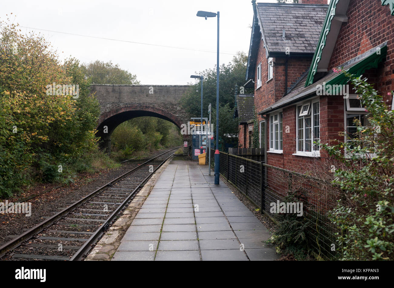 Hopton Heath station on the Heart of Wales Line, Shropshire, UK Stock Photo