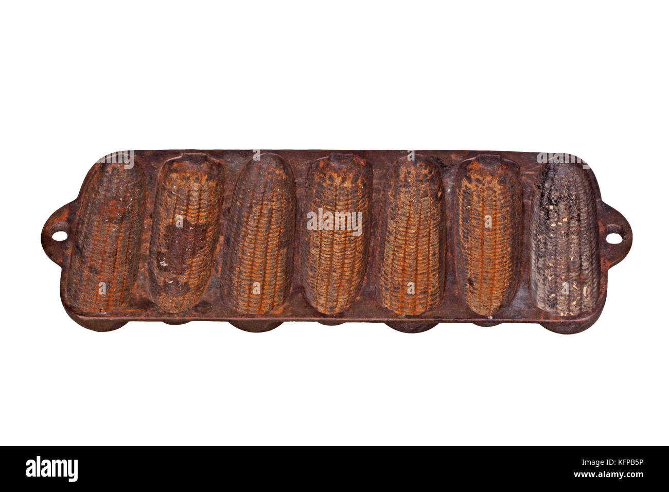 https://c8.alamy.com/comp/KFPB5P/old-rusty-cast-iron-pan-for-baking-cornbread-sticks-in-the-shape-of-KFPB5P.jpg