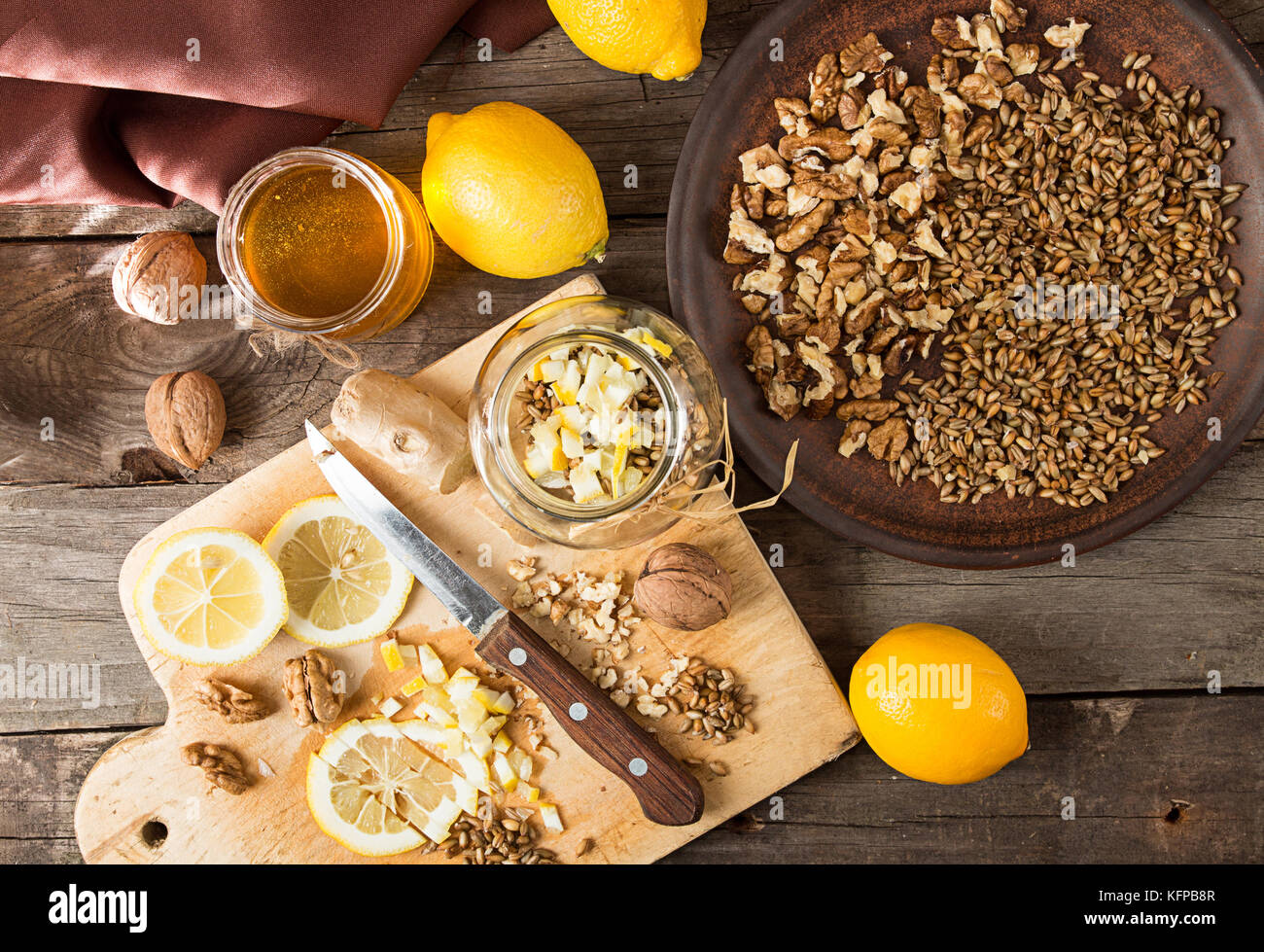 Ingredient for preparing healthy food mix of lemon, germinated wheat