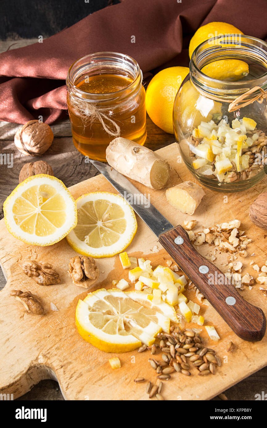 Ingredient for preparing healthy food mix of lemon, germinated wheat