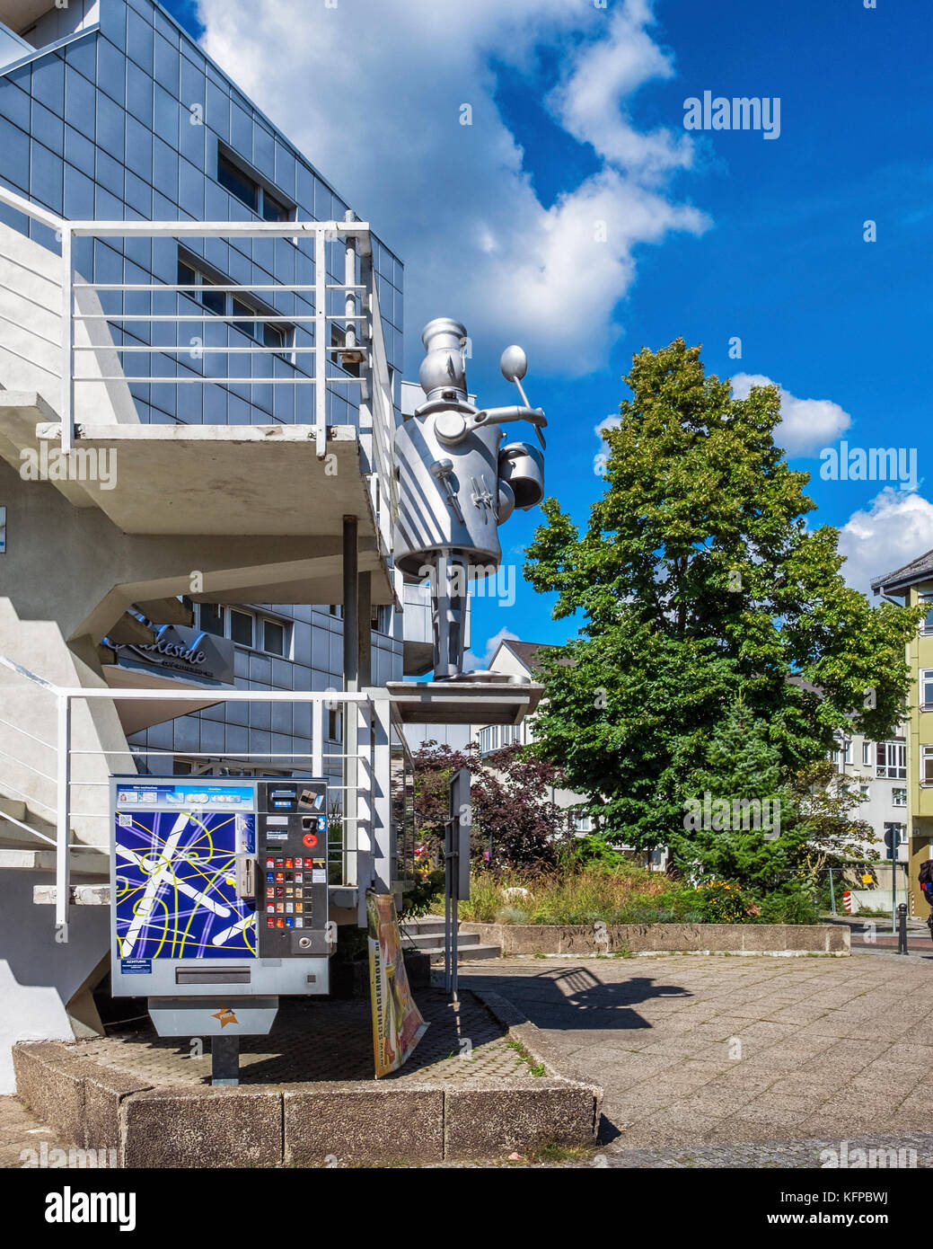 Berlin , Alt-Tegel.Tegeler Seeterrassen,Tegel lake terrace restaurant and bar.Modern waterside buidling Stock Photo