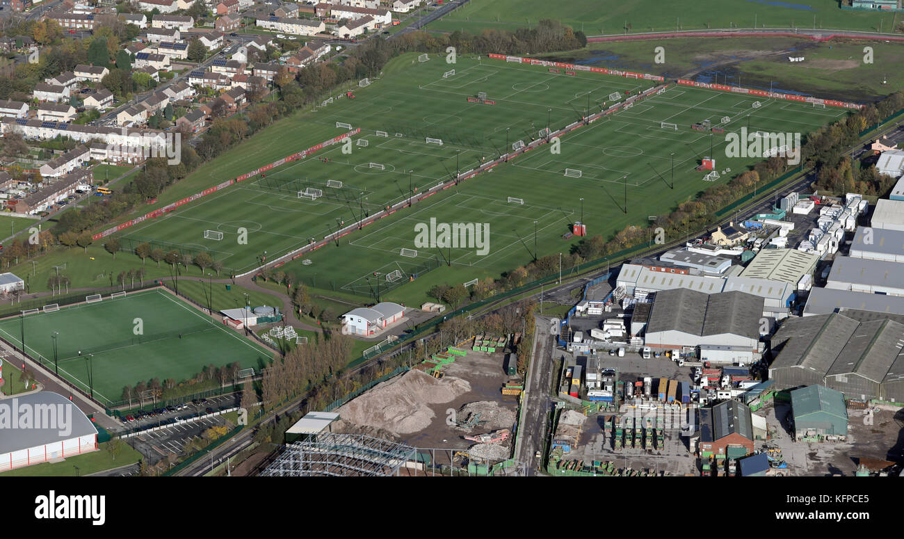 aerial view of Liverpool FC Academy, UK Stock Photo