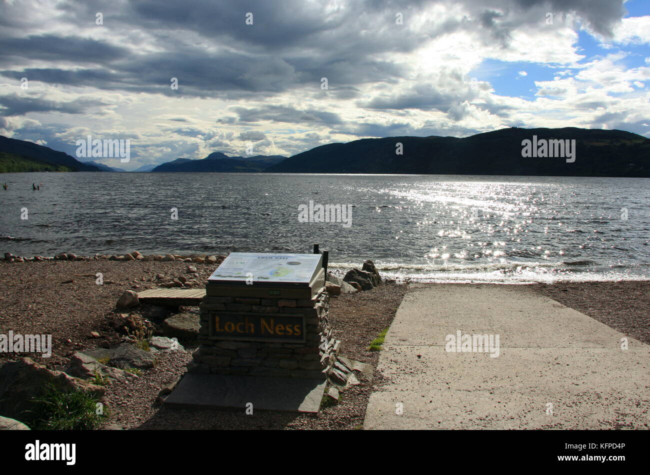 Loch Ness , Highlands , Scotland, View over Loch from Tor Point. Scotland in Summer. Stock Photo