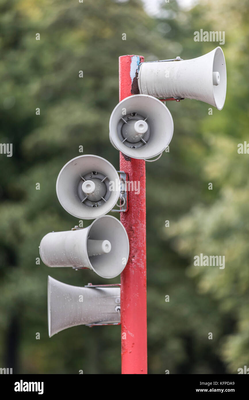 Loudspeaker at a pole, Stock Photo