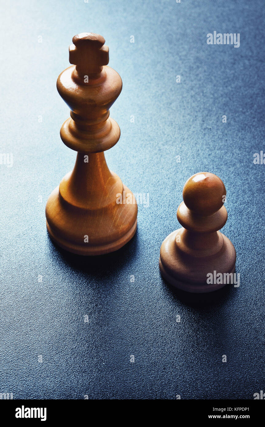 chess king and pawn Stock Photo