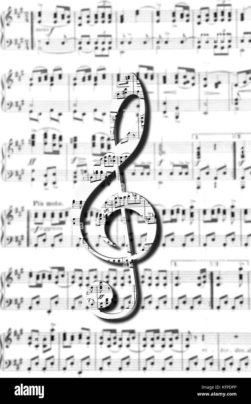 music clef and music score Stock Photo