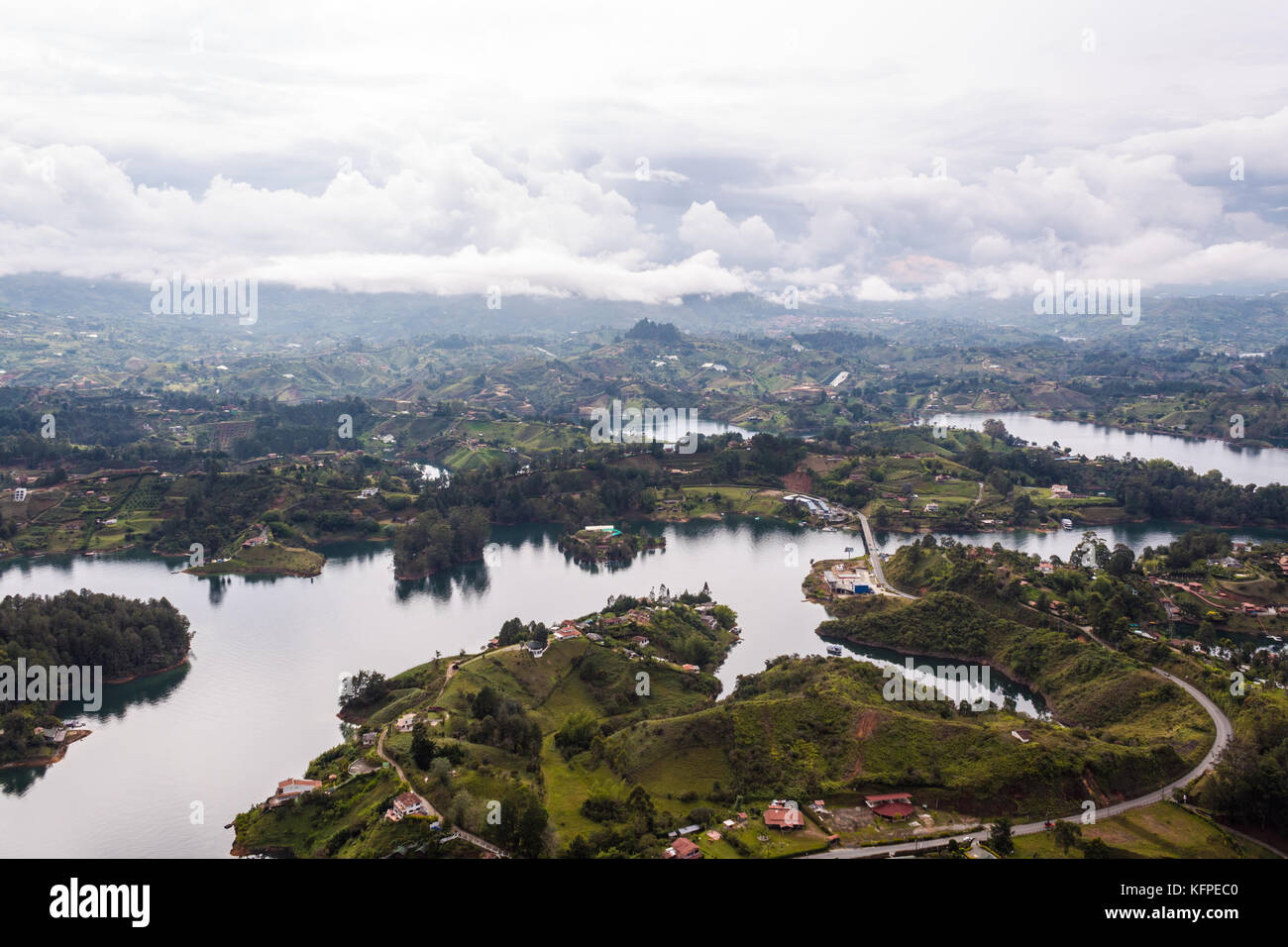 Landscape of Guatape, Antioquia Colombia Stock Photo