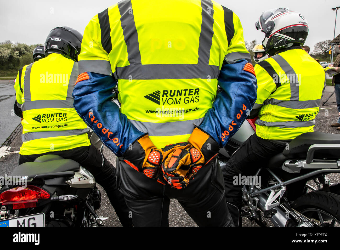 Driver safety training for motorcyclists, in the driving safety center Rheinberg, Germany, Stock Photo