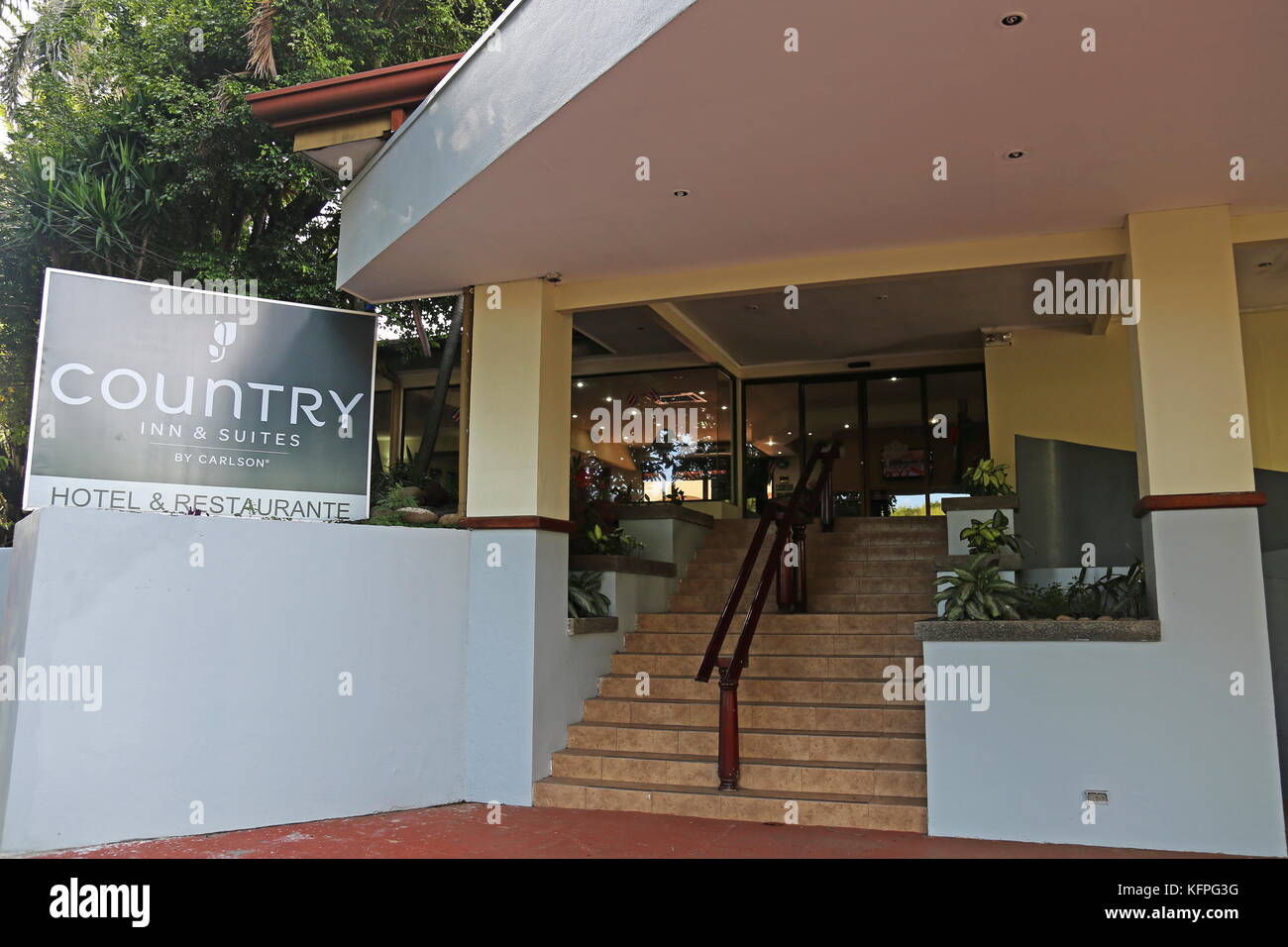 Reception lobby at Country Inn and Suites, San Antonio de Belen, San José, San José province, Central Highlands, Costa Rica, Central America Stock Photo