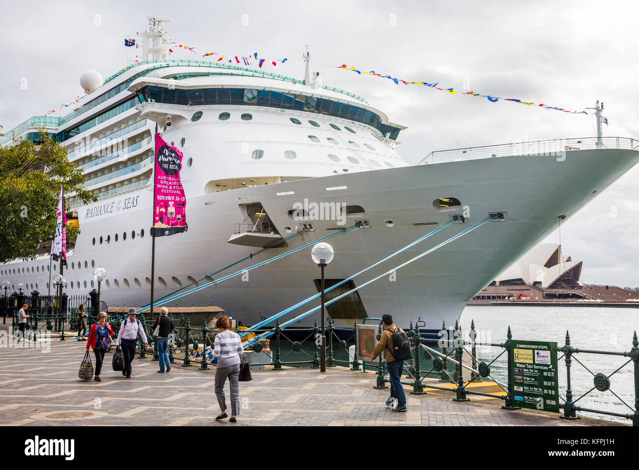 Sydney, Australia. 31st Oct, 2017. Cruise ship Radiance of the Seas operated by Royal Caribbean International arrives at the Overseas Passenger Terminal in Sydney for a days visit. Tuesday 31st October 2017. Stock Photo