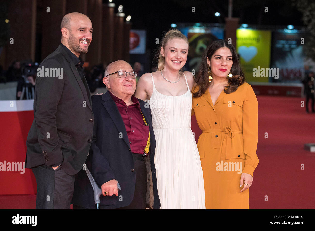 Daniel Lubiecki, Ben Lewin, Dakota Fanning and Lara Alamaddine attend the 'Please Stand By' premiere during the 12th Rome Film Fest at Auditorium Parco Della Musica on October 31, 2017 in Rome, Italy. Stock Photo