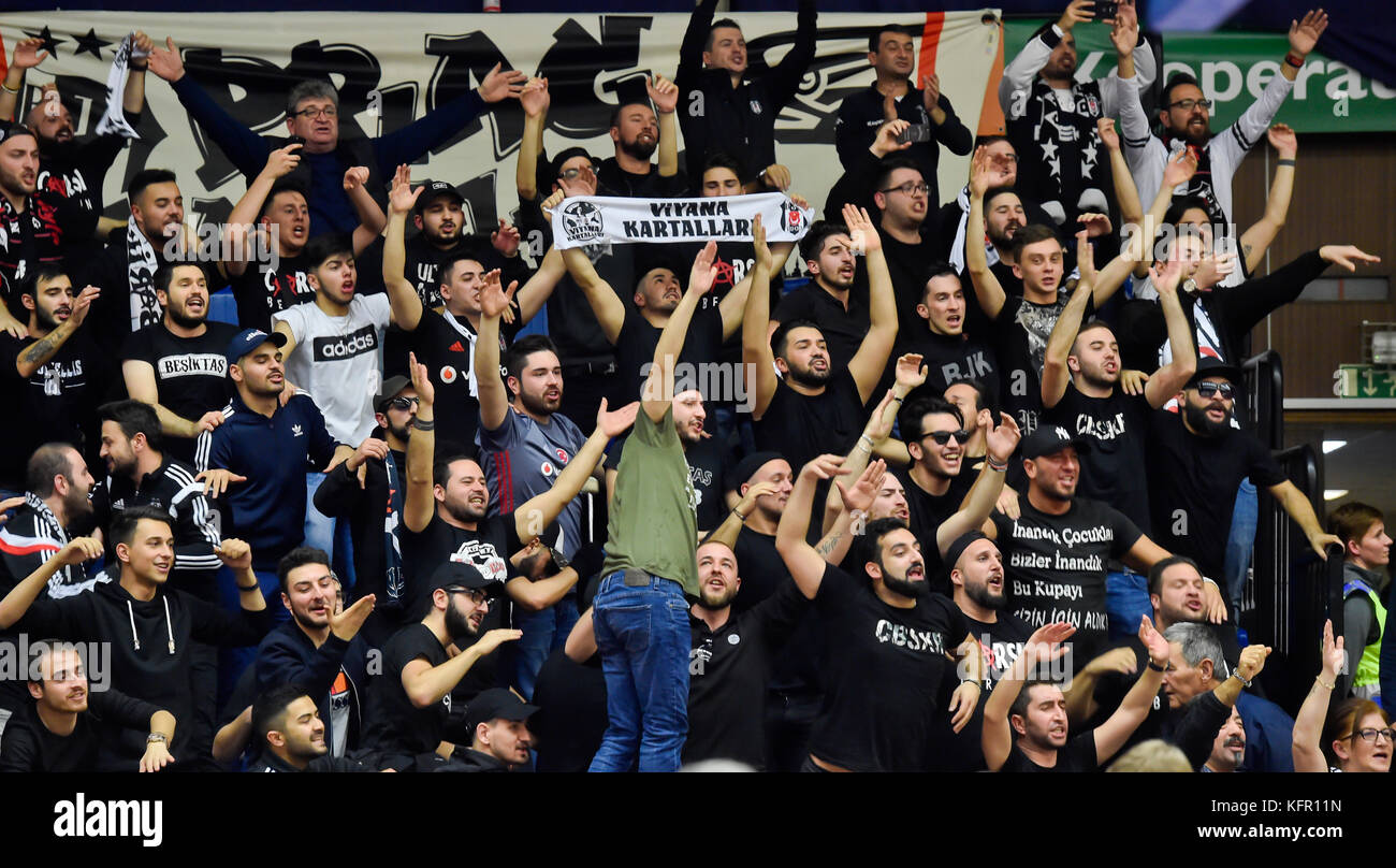 Fans od Besiktas in action during the Basketball Champions League  2017-2018, Group D, 4th round