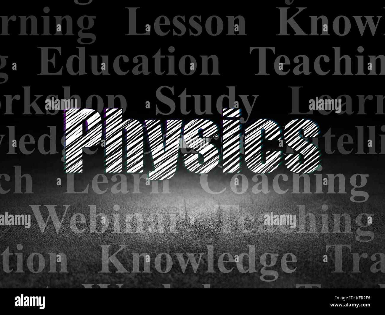 Studying concept Physics in grunge dark room Stock Photo Alamy