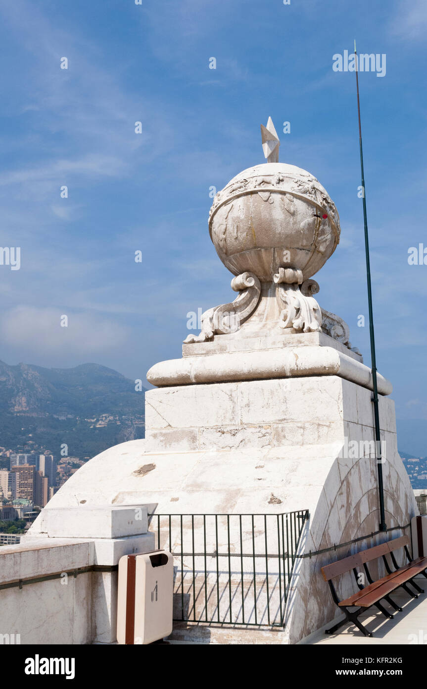 Sculpture of the globe on top of Monaco Aquarium Stock Photo