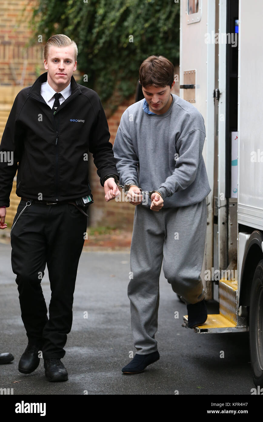 Lewes Crown Court, UK. 31st October. Daryll Rowe arrives at Lewes Crown Court. Stock Photo