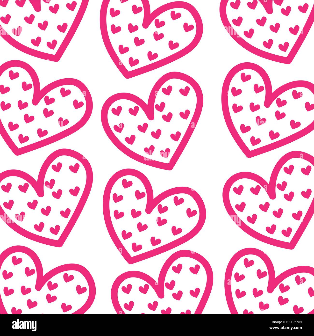pink hearts love romantic valentine celebration seamless pattern Stock ...