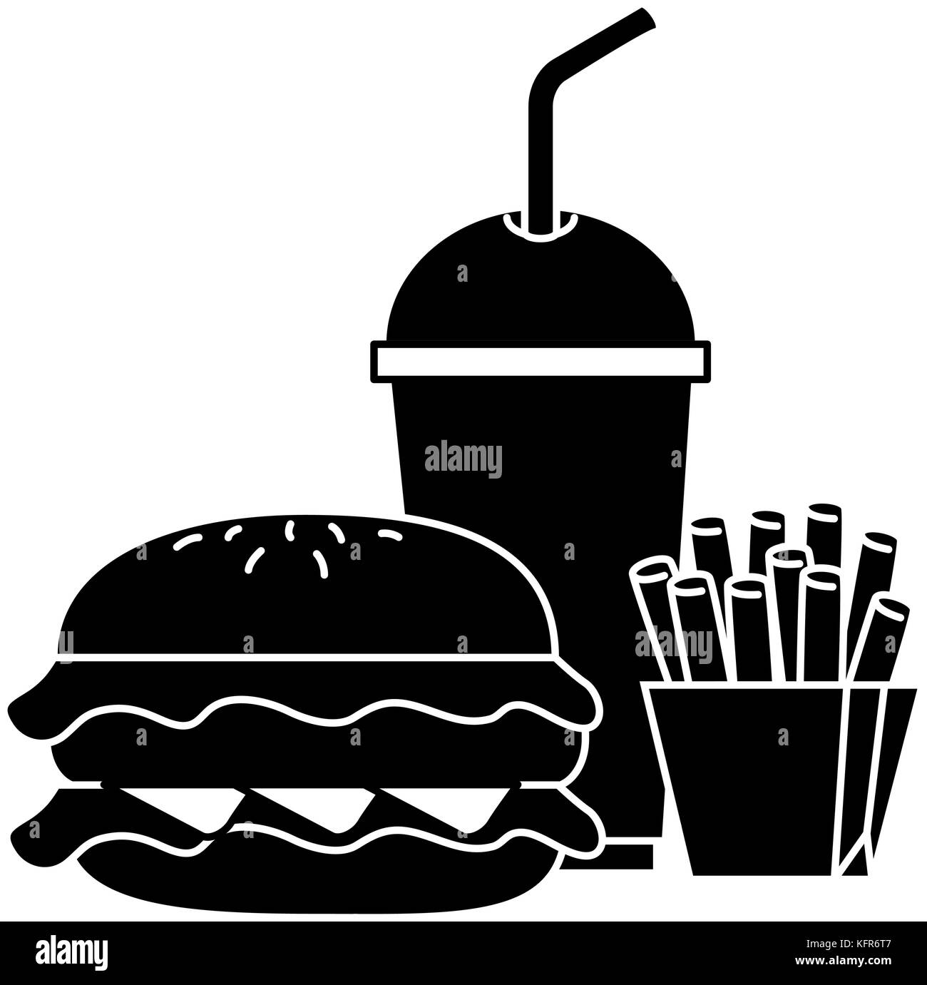 burger clipart black and white