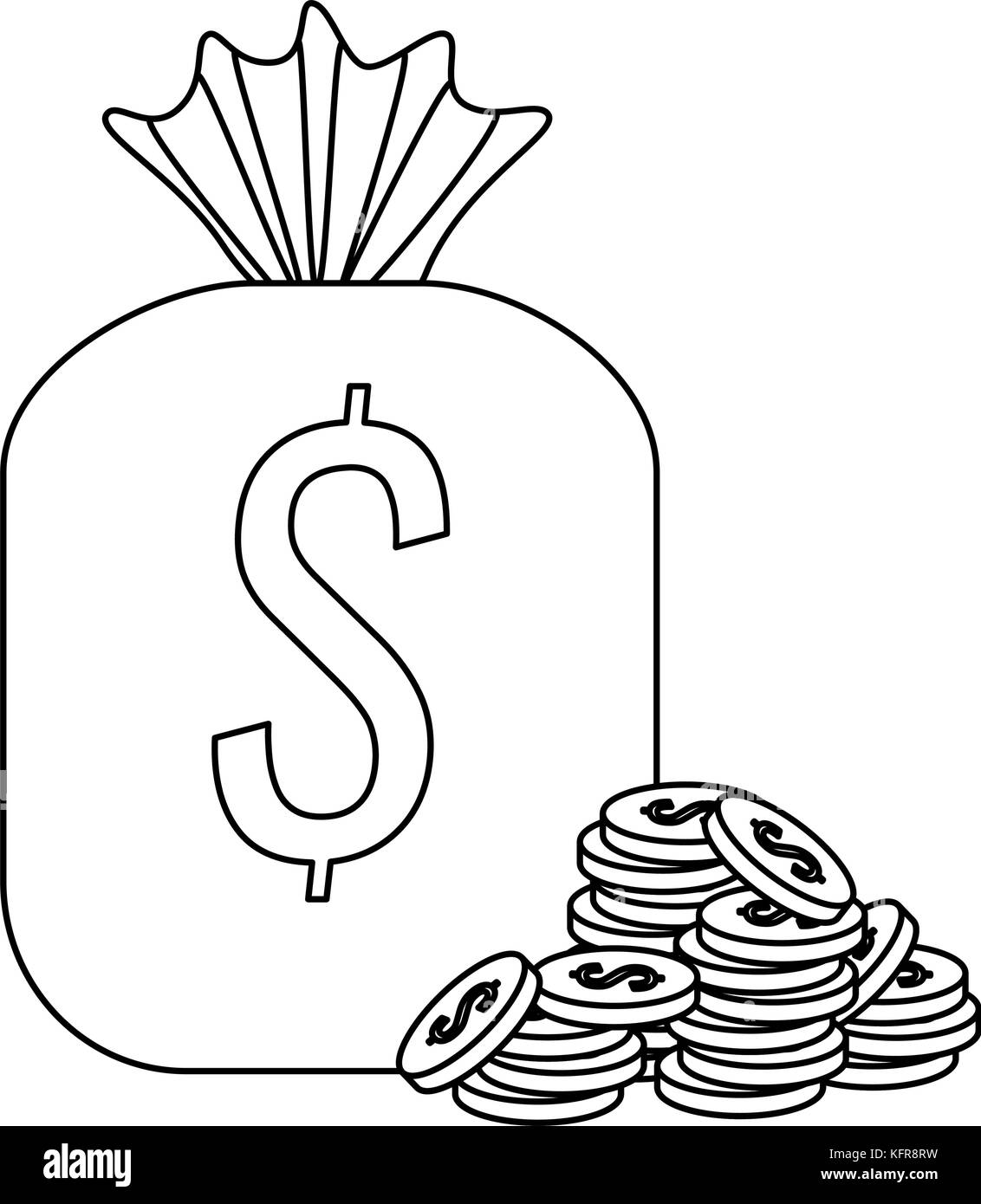 money bag with coins Stock Vector Image & Art - Alamy
