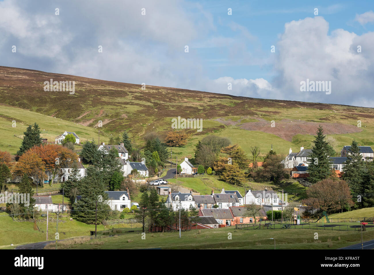 Wanlockhead, Scotlands highest village. Dumfries and Galloway, Scottish borders, Scotland. Stock Photo