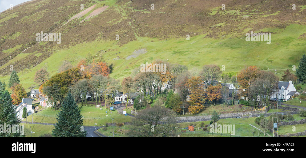 Wanlockhead, Scotlands highest village. Dumfries and Galloway, Scottish borders, Scotland. Panoramic Stock Photo