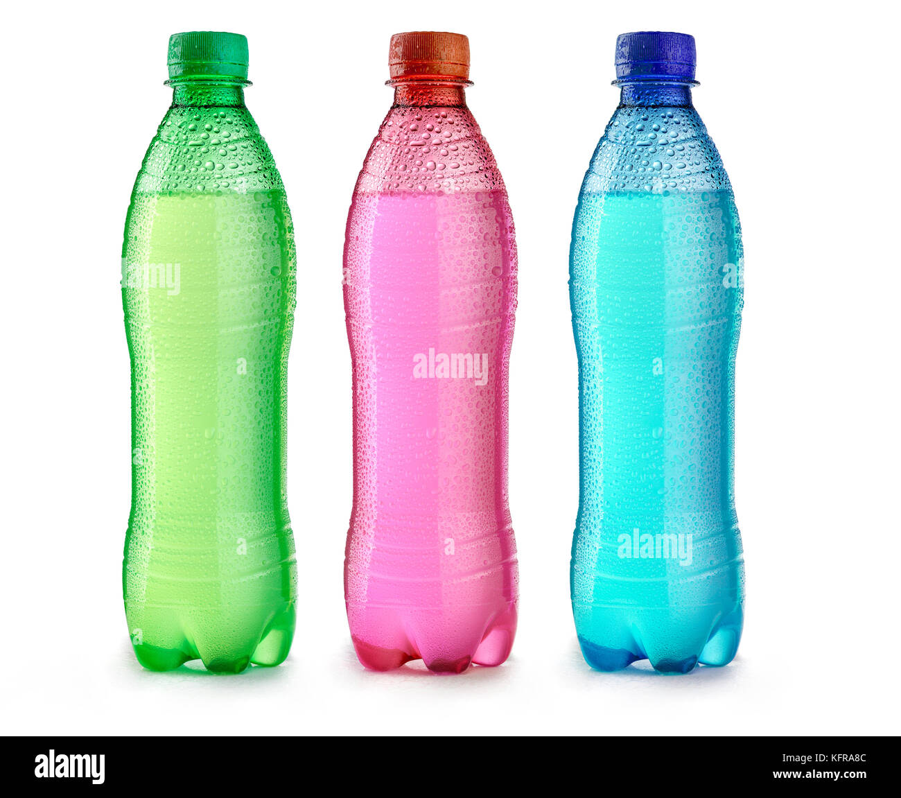 set of plastic bottle with drops isolated on white Stock Photo - Alamy