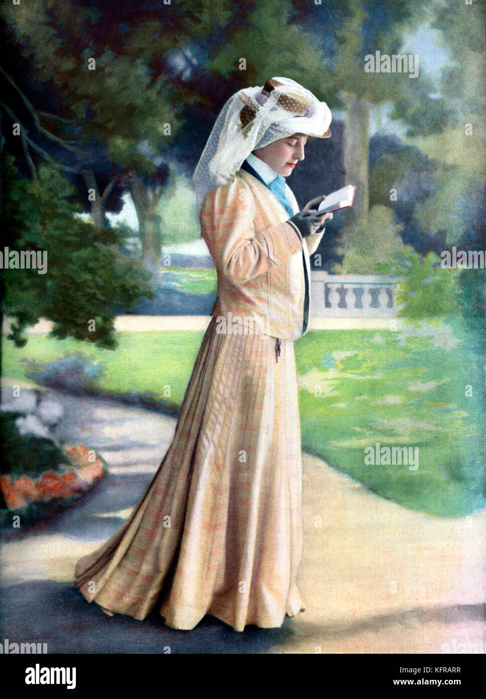 Andrée Mégard - French actress, c. 1906. In fashion of the time. Stock Photo