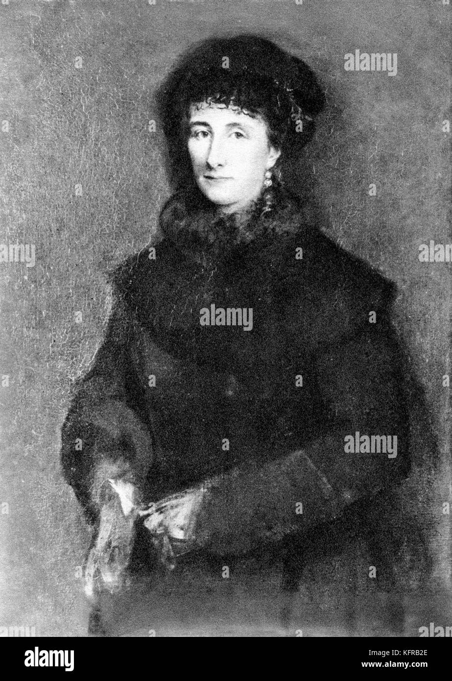 Cosima Wagner - portrait. After oil painting by Franz von Lenbach.  Daughter of Liszt and Countess Marie d'Agoult. Married Richard Wagner 25 August 1870.  24 December 1837 – 1 April 1930. Stock Photo