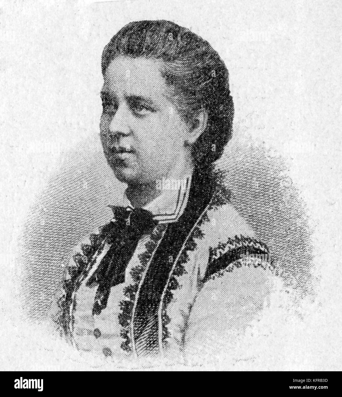 Marie Wieck- portrait. Clara Wieck's (later Schumann) sister. German pianist, 17  January  1832 - 2 November 1916. Stock Photo