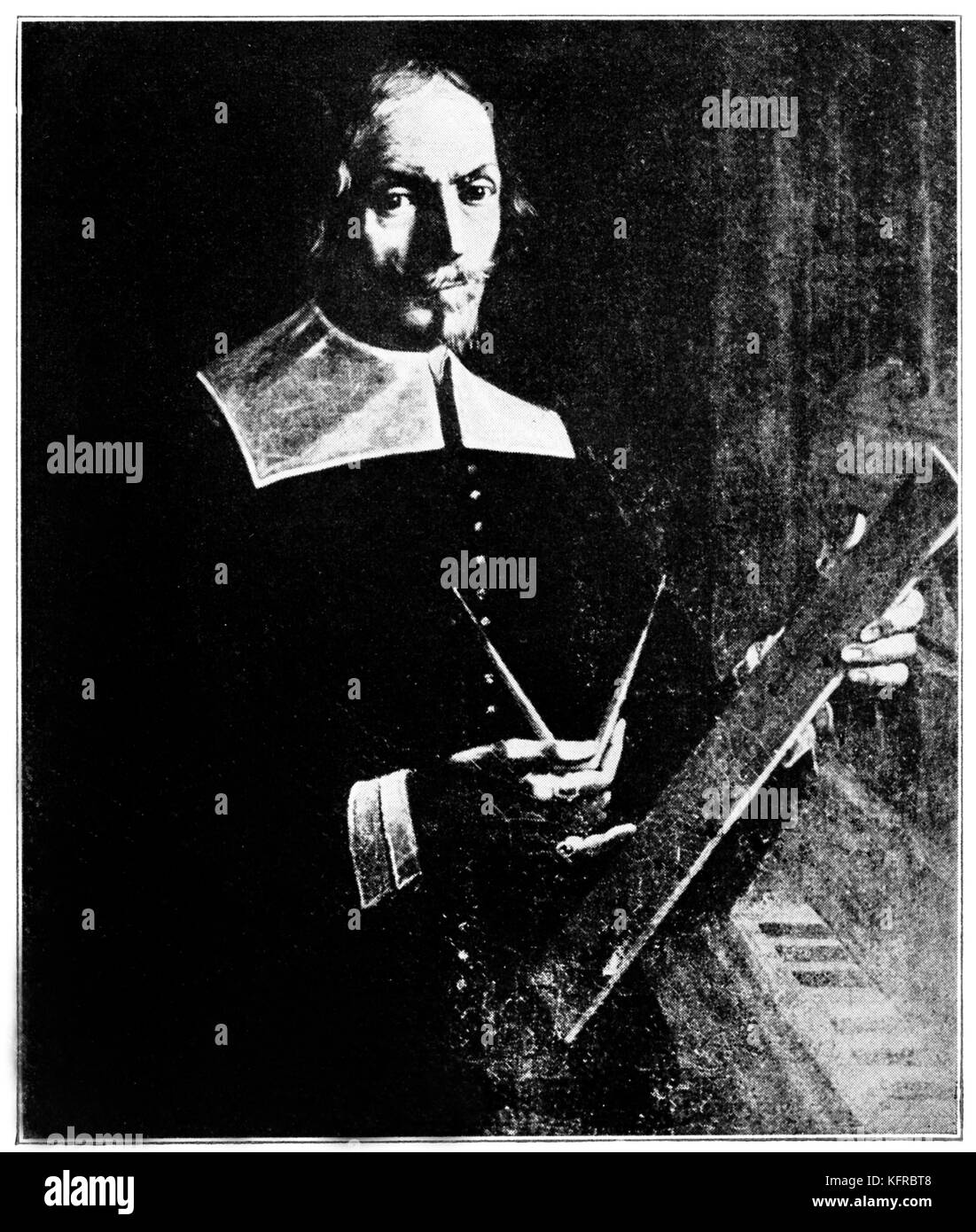 Antonio Colonna, piano maker. (cembalaro) After portrait in oils. Stock Photo